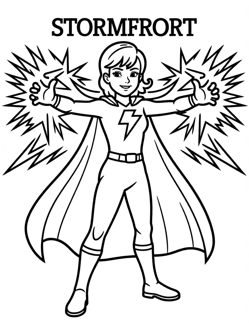 Stormfront with her purple lightning powers