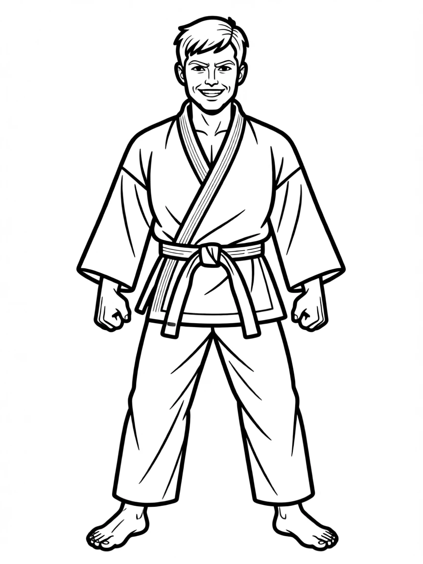 Kreese with his menacing smile and Cobra Kai gi