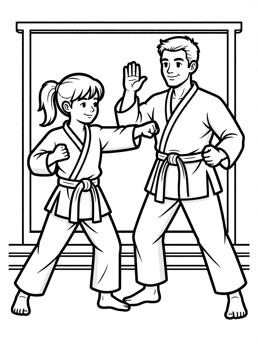 Sam LaRusso training with her father's techniques