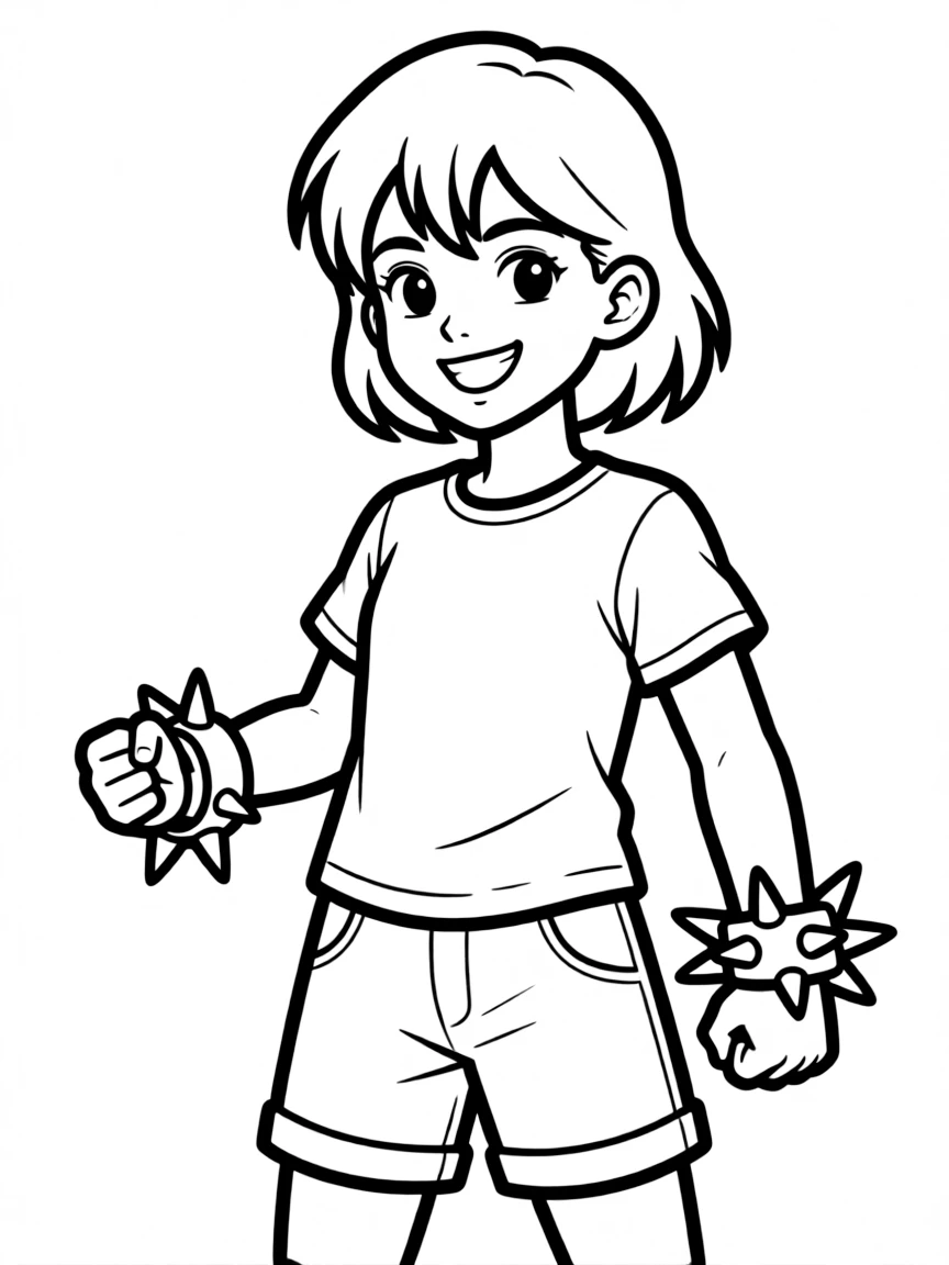 Tory with her spiked bracelet weapon