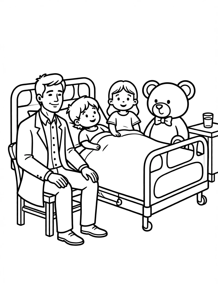 Alex Karev with pediatric patients and stuffed animal