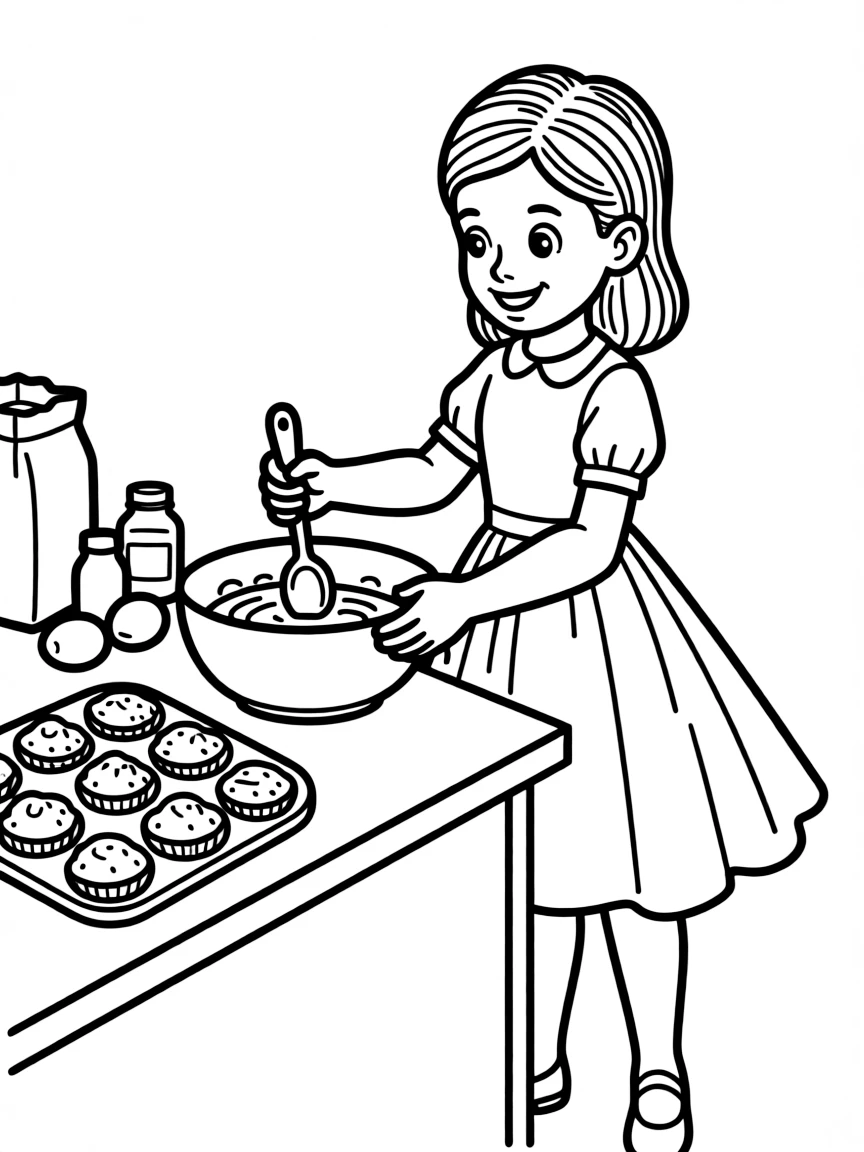 Izzie Stevens baking muffins in her formal dress