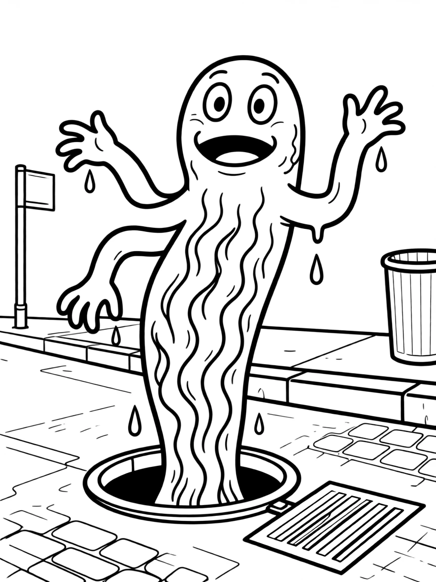 The Flukeman creature emerging from sewers