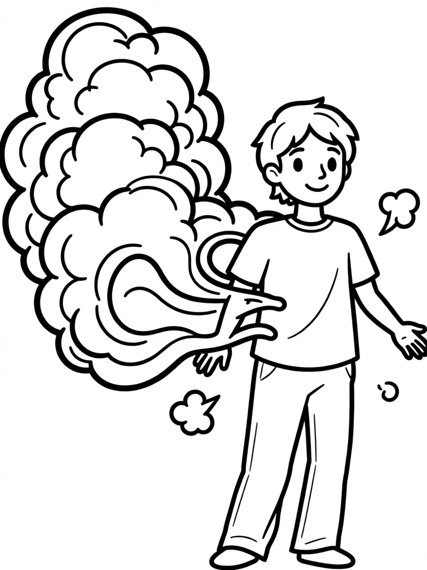 The Smoke Monster transforming from black smoke to human form
