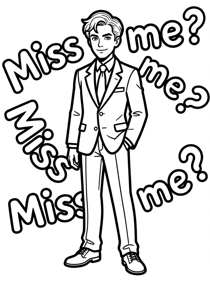 Moriarty with "Miss me?" written around him