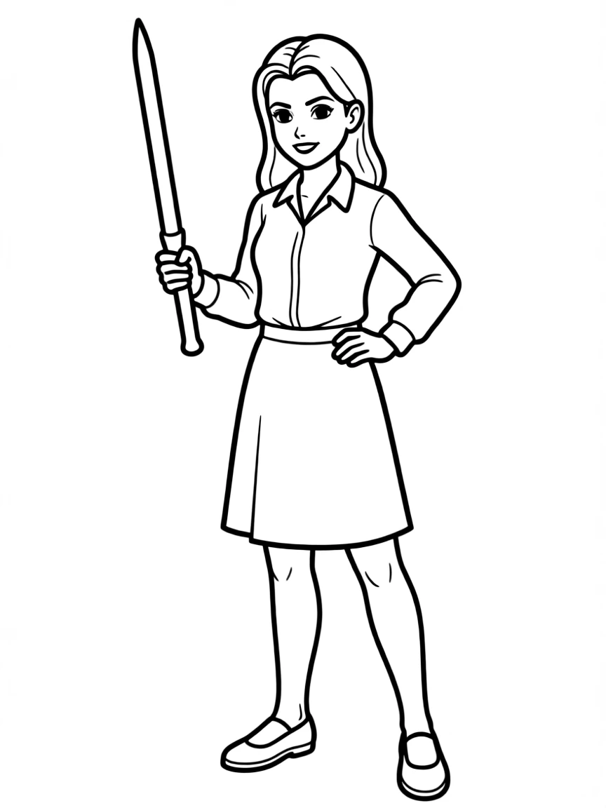 Buffy Summers with stake and stylish outfit
