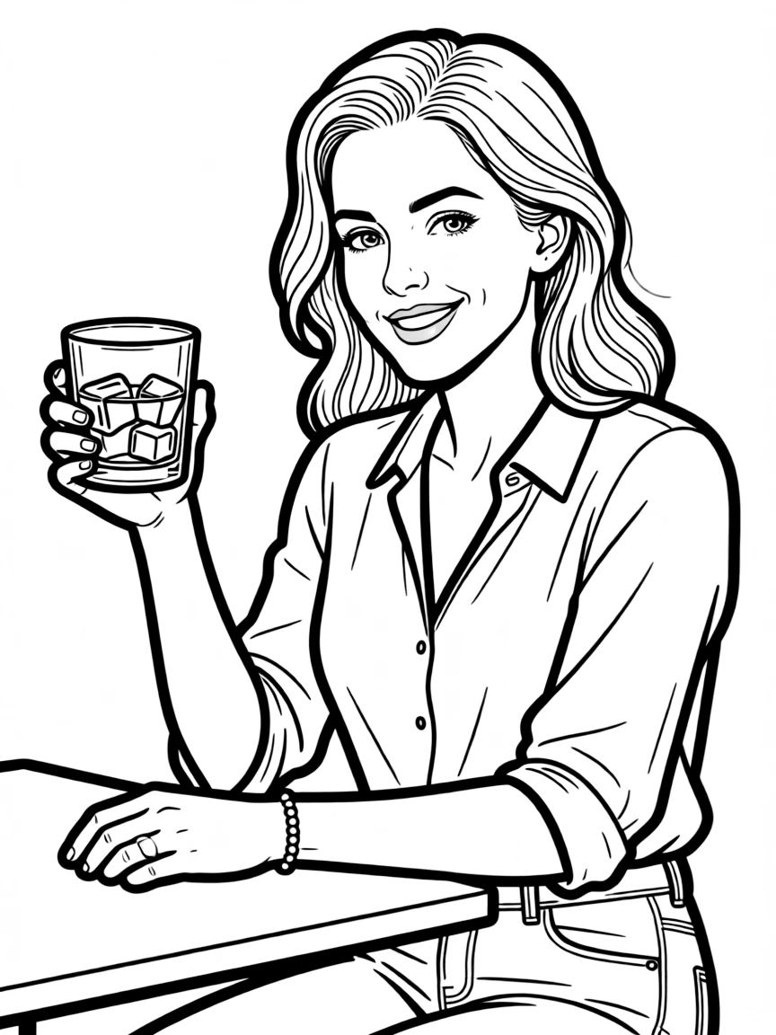 Beth Dutton with whiskey glass and cutting remark