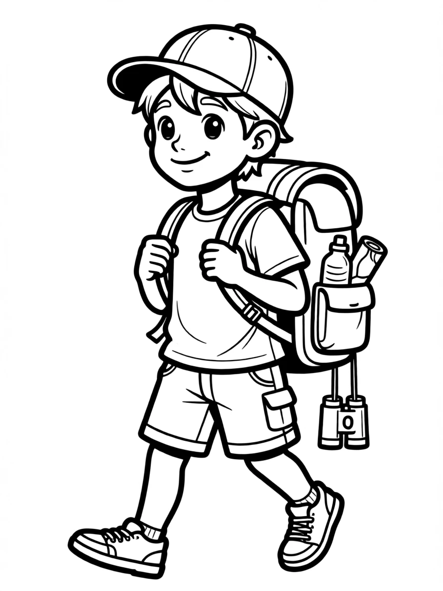 Glenn with his baseball cap and supply run backpack