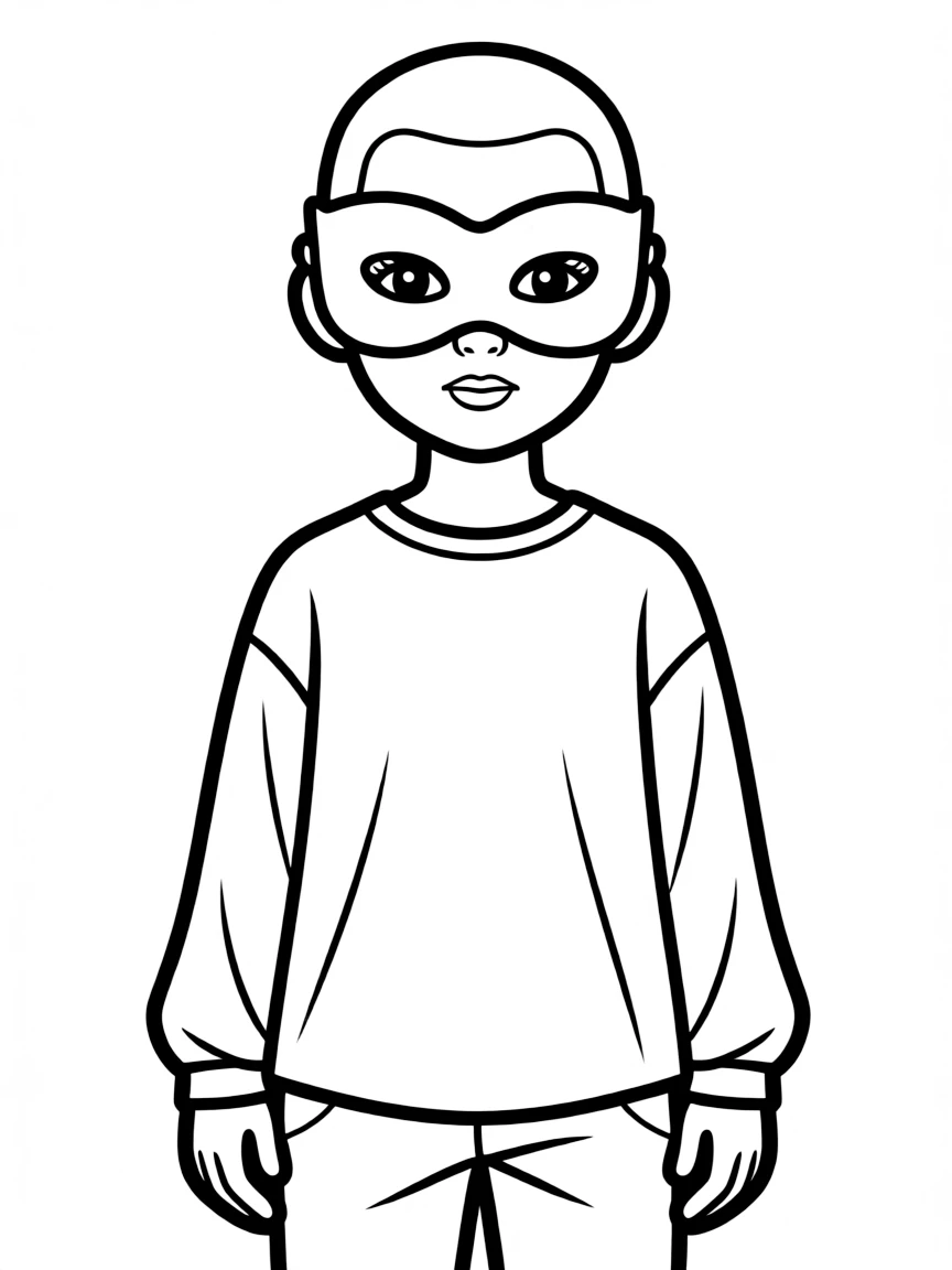 Alpha with her Whisperer mask and bald head
