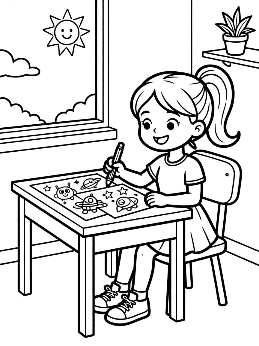 Lily with her alien erotica drawings and unique style