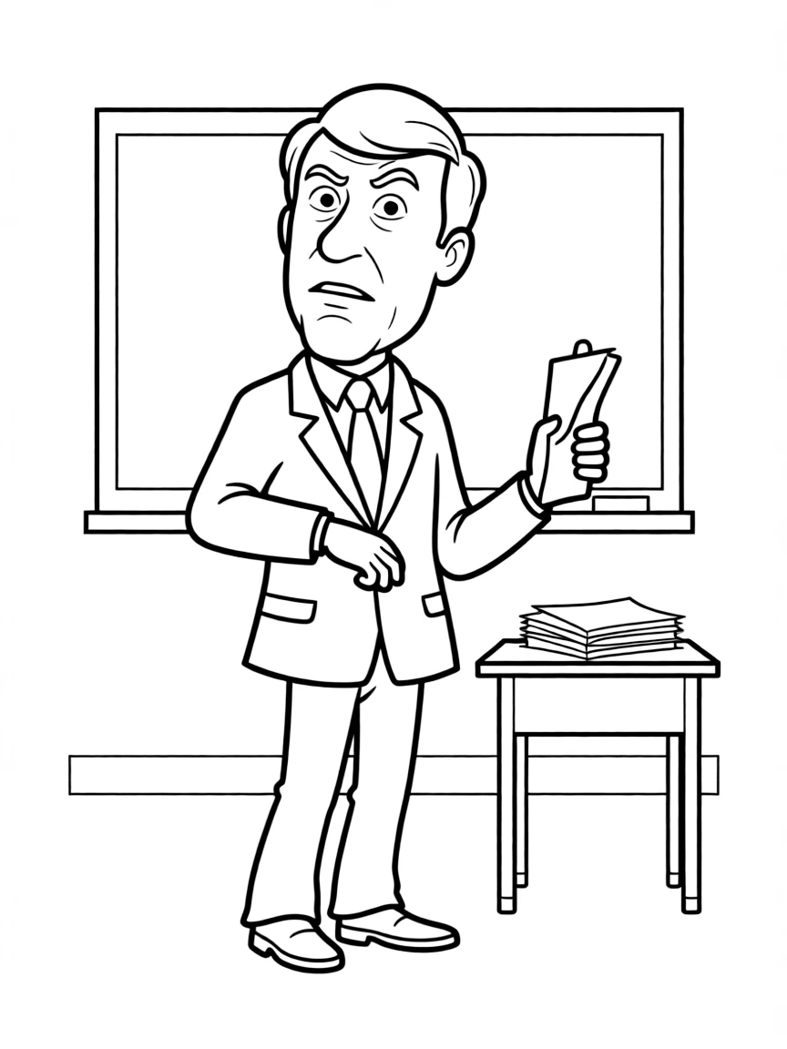 Mr. Groff with his strict principal demeanor breaking down