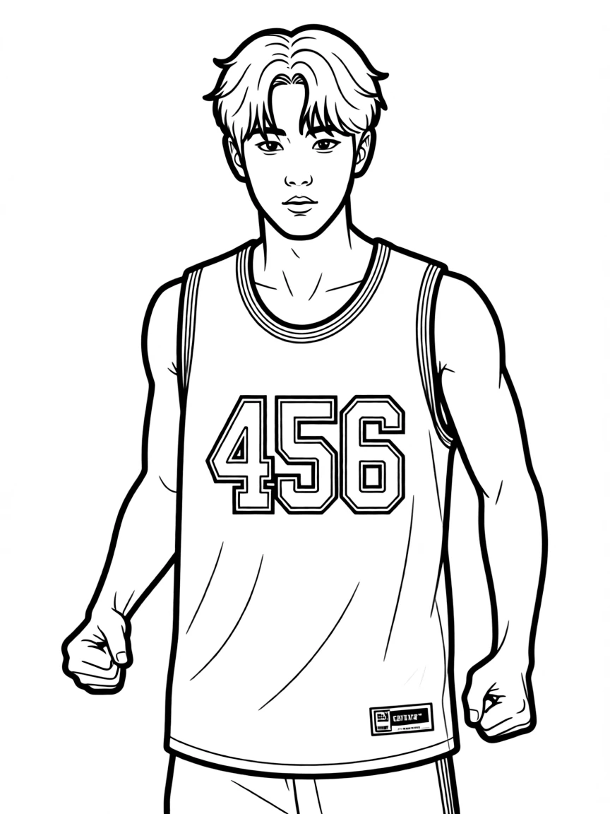 Seong Gi-hun with player 456 vest and determined expression