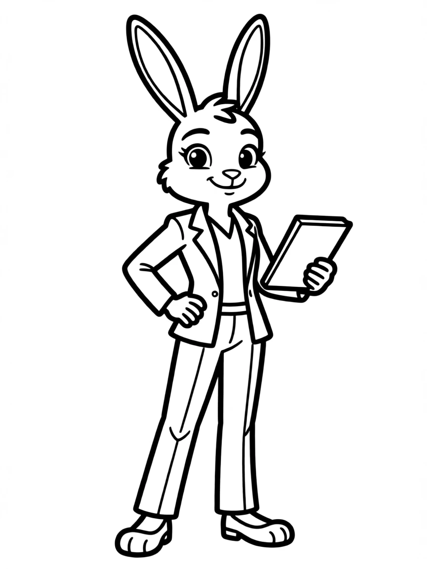 Bunny in her Arconia Board President power suit