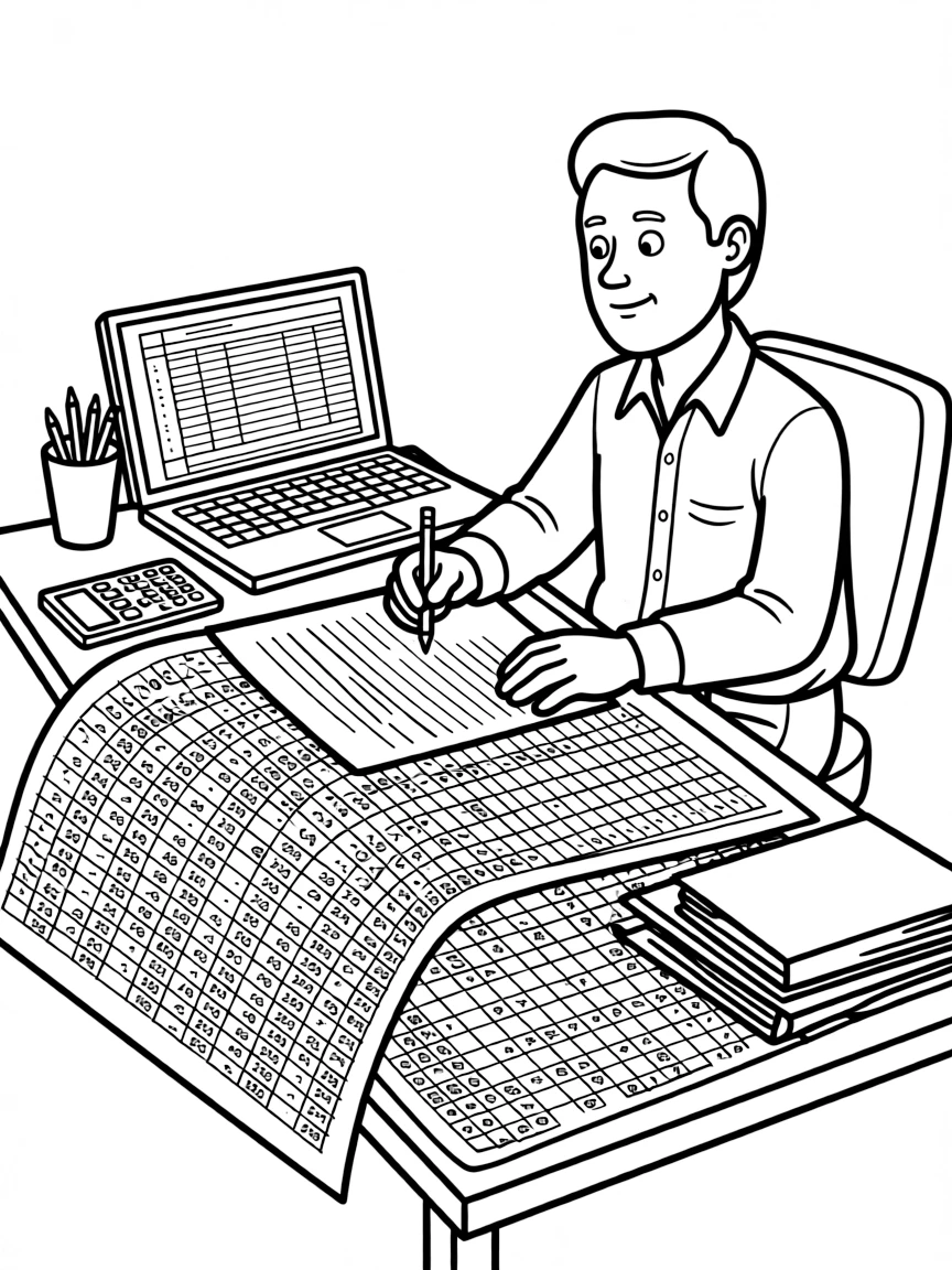 Marty Byrde with spreadsheets laundering money