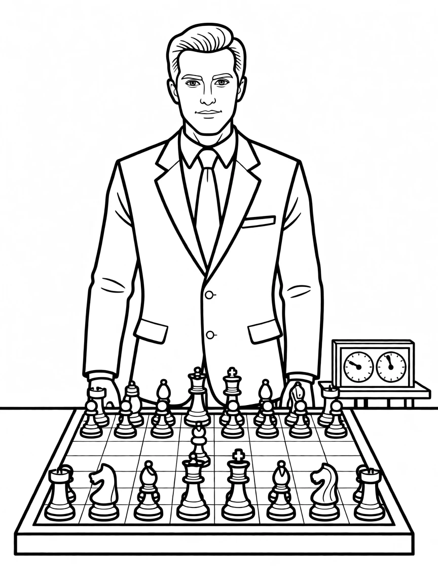 Vasily Borgov as the imposing Russian chess champion