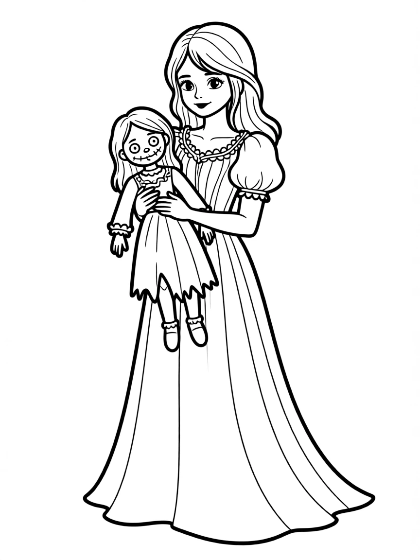 Nadja with her creepy doll and ancient vampire dress