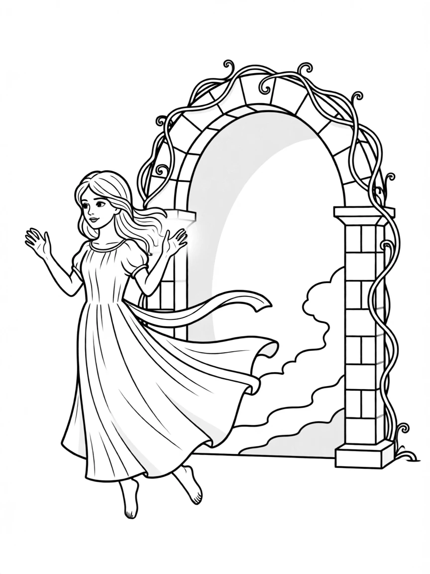 The Guide with her floating form and spooky entrance