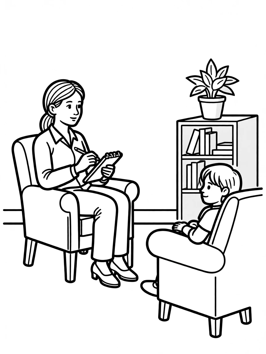 Dr. Linda Martin taking notes during therapy