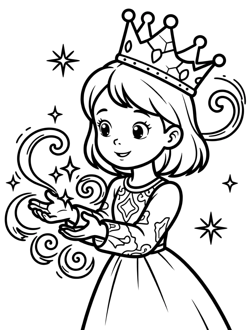 Sylvie with her broken crown and enchantment magic