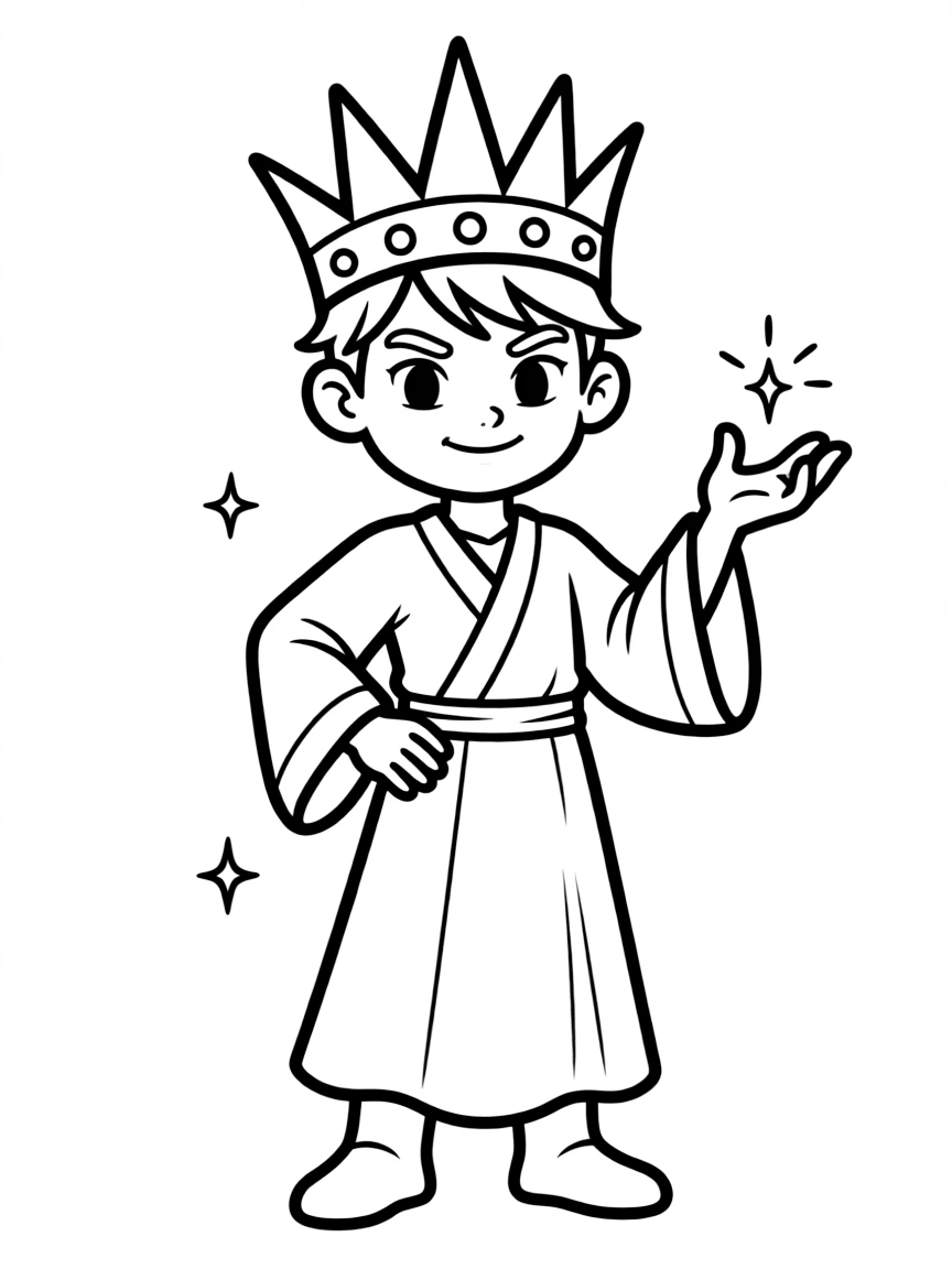 Kid Loki with the crown and royal attitude