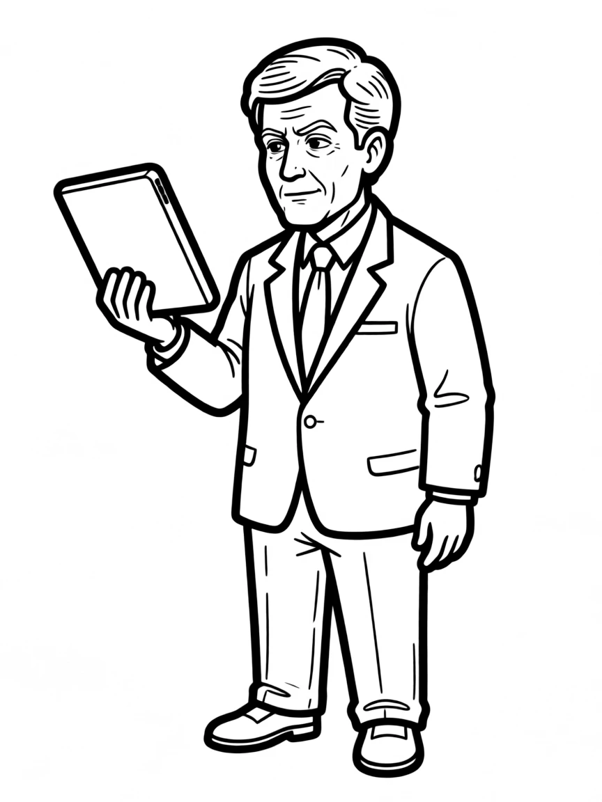 Director Hayward with his ulterior motives and tablet