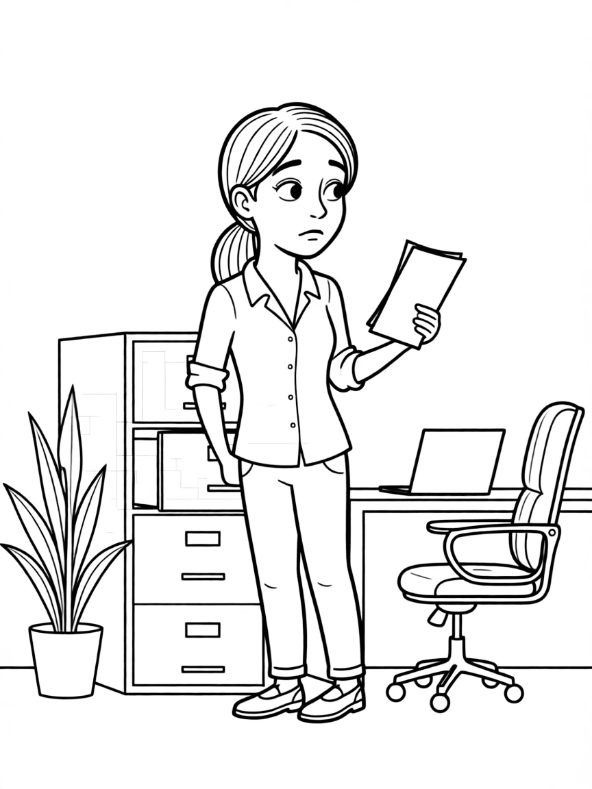 Megan Briscoe stealing corporate secrets with nervous energy