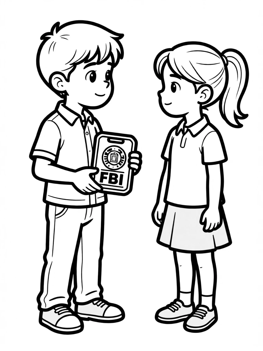 Victor with his FBI badge questioning Cassie