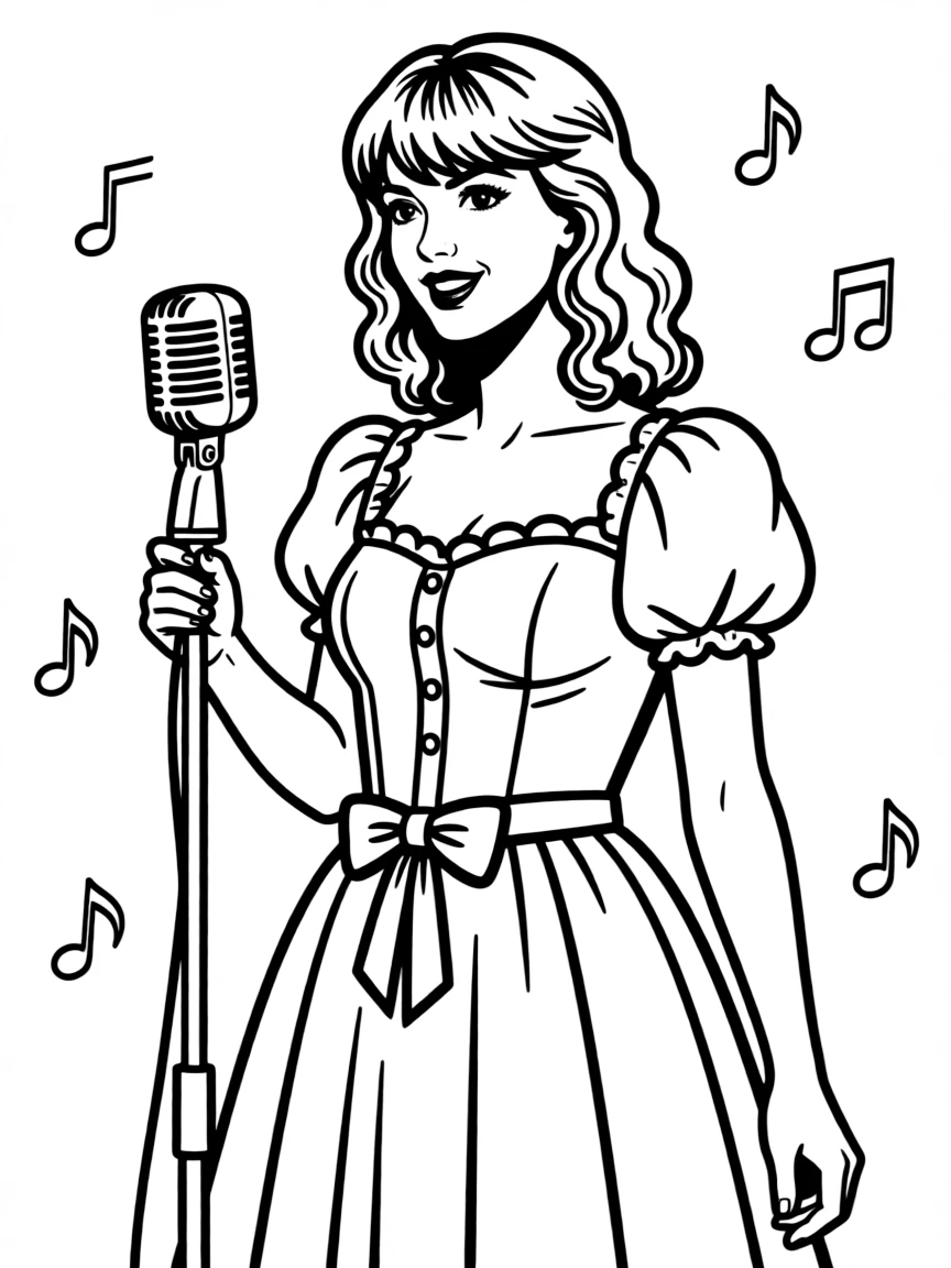 Taylor Swift in her "Red" era with her iconic bangs and curls
