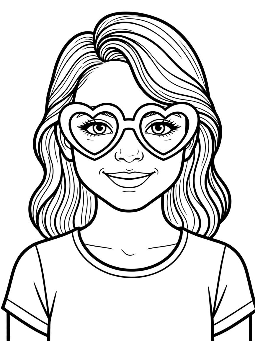 Detailed portrait of Taylor wearing the heart-shaped glasses from "22" music video