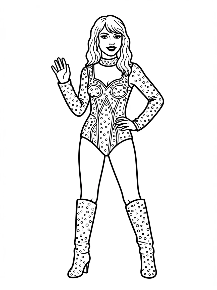 Taylor's 2023 Eras Tour opening outfit with crystal-embellished bodysuit
