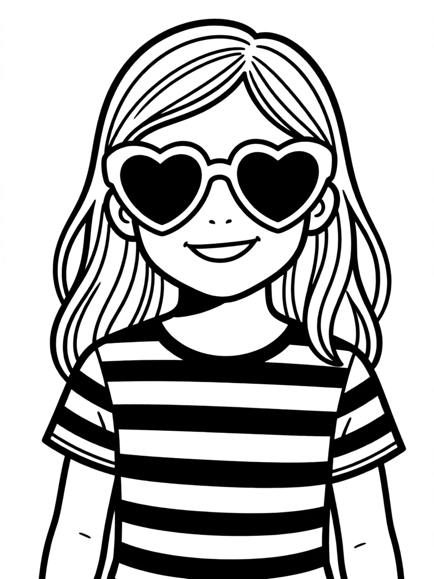 Taylor's red heart-shaped sunglasses and striped shirt from "22"