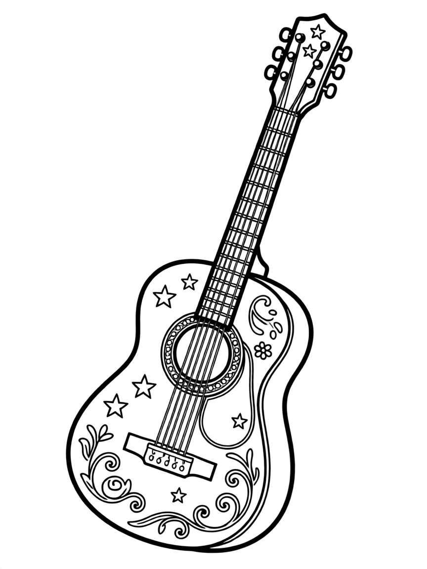 Taylor's sparkly acoustic guitar with decorative details