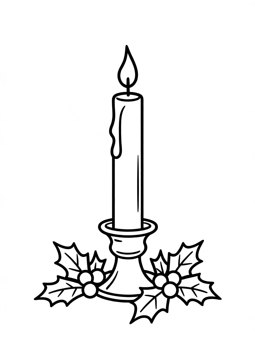 A Christmas candle with a golden glow, symbolizing the spirit of the season.  