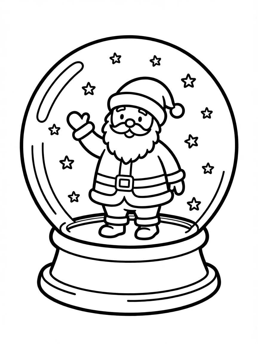 A snow globe with a miniature Santa Claus inside.  