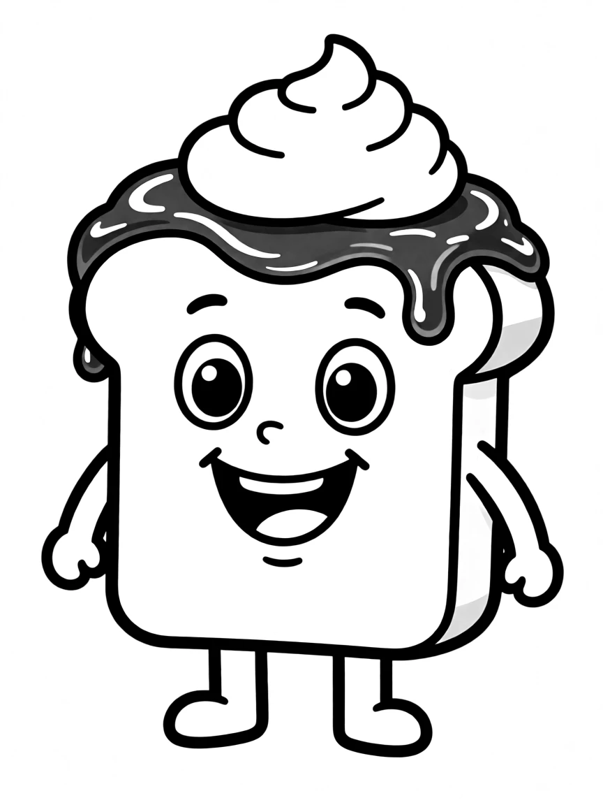 Happy toast with jam and butter hat
