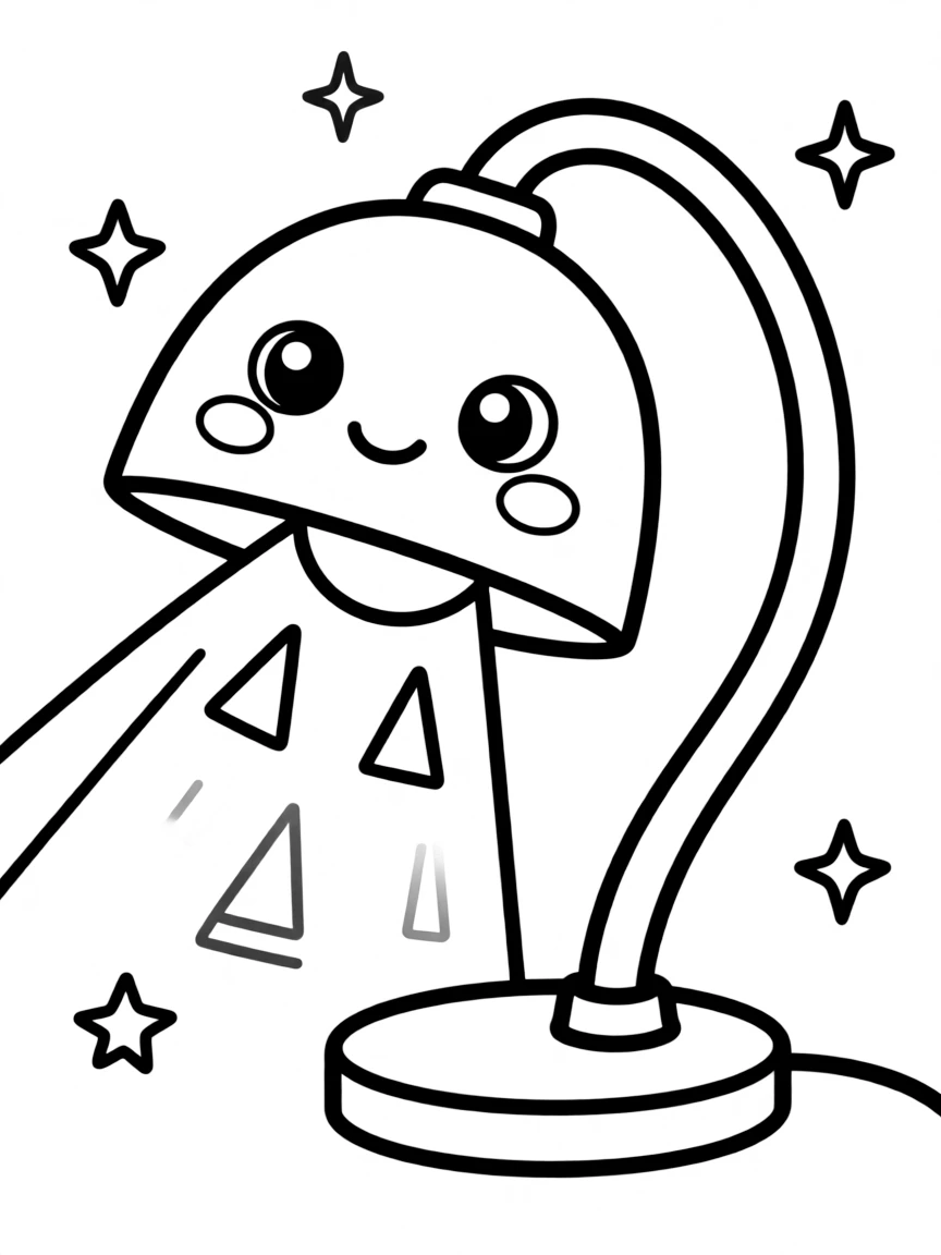 Kawaii desk lamp with adjustable neck and light beam