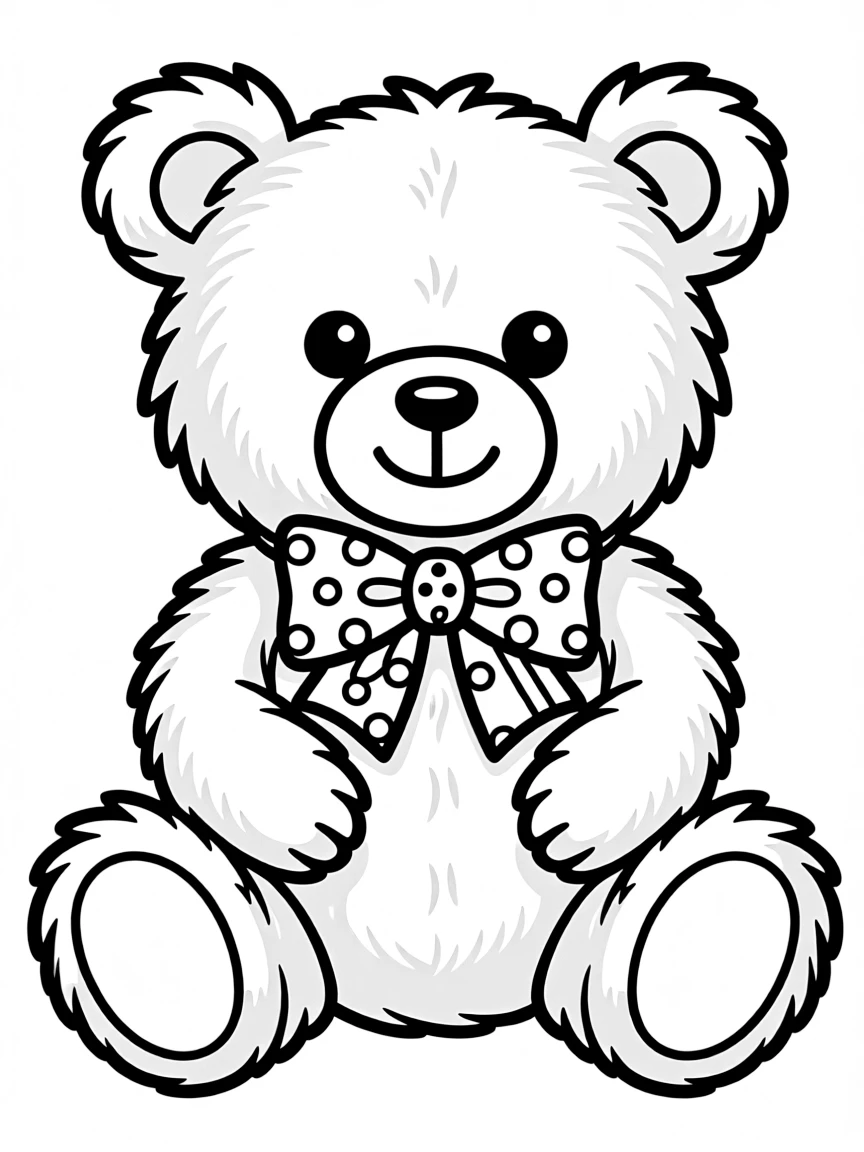 Adorable teddy bear with button eyes and bow tie