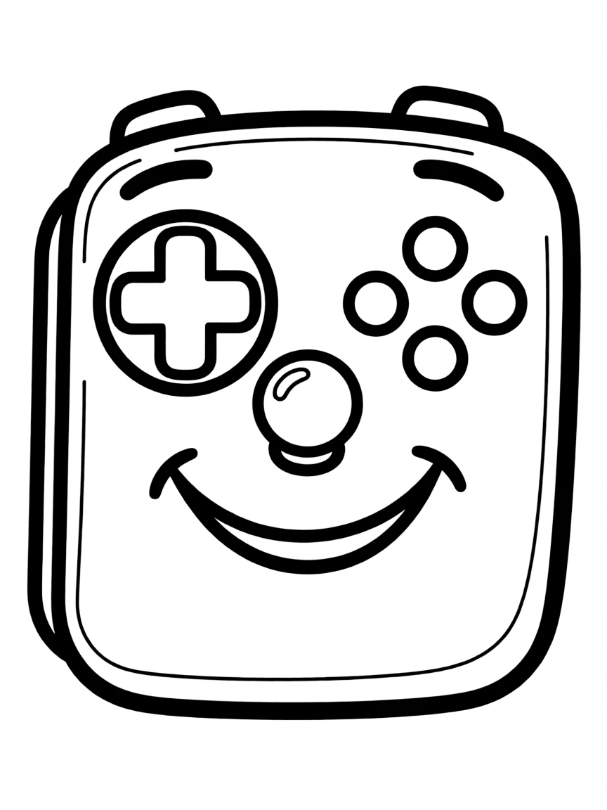 Happy game controller with button eyes and joystick nose