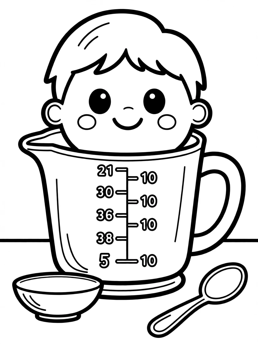 Adorable measuring cup with number markings and spout