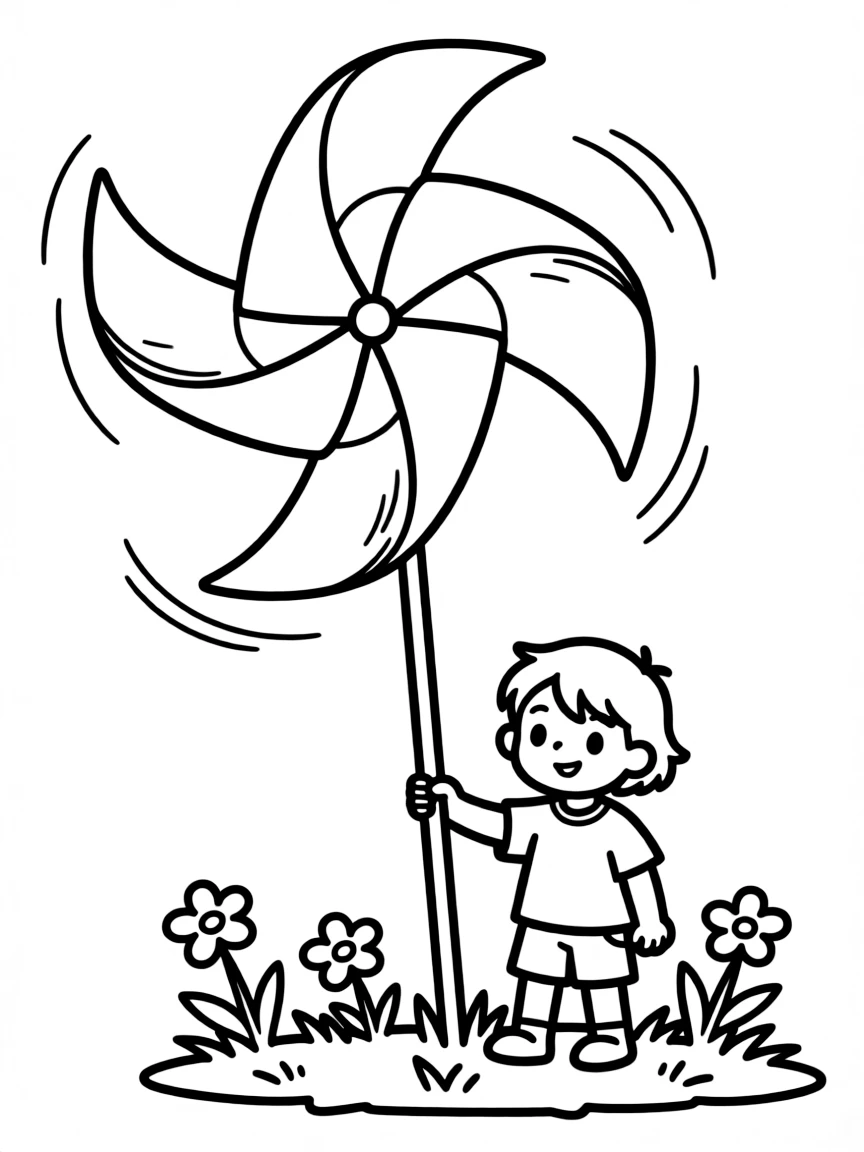 Cute pinwheel with spinning motion and breeze