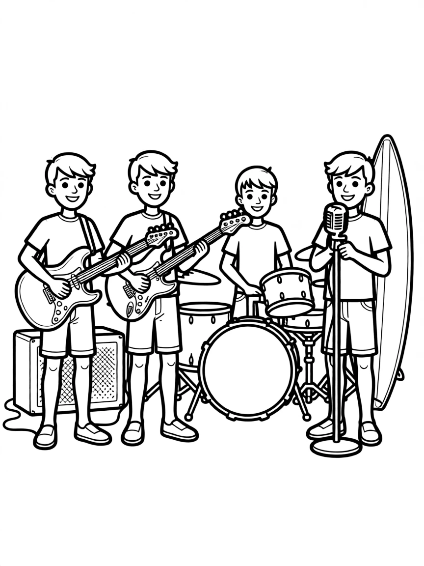 Beach Boys-inspired surf band with vintage equipment