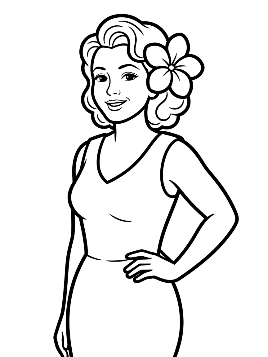 Billie Holiday with gardenia in hair