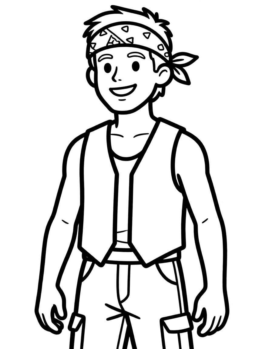 Bruce Springsteen with bandana and sleeveless vest