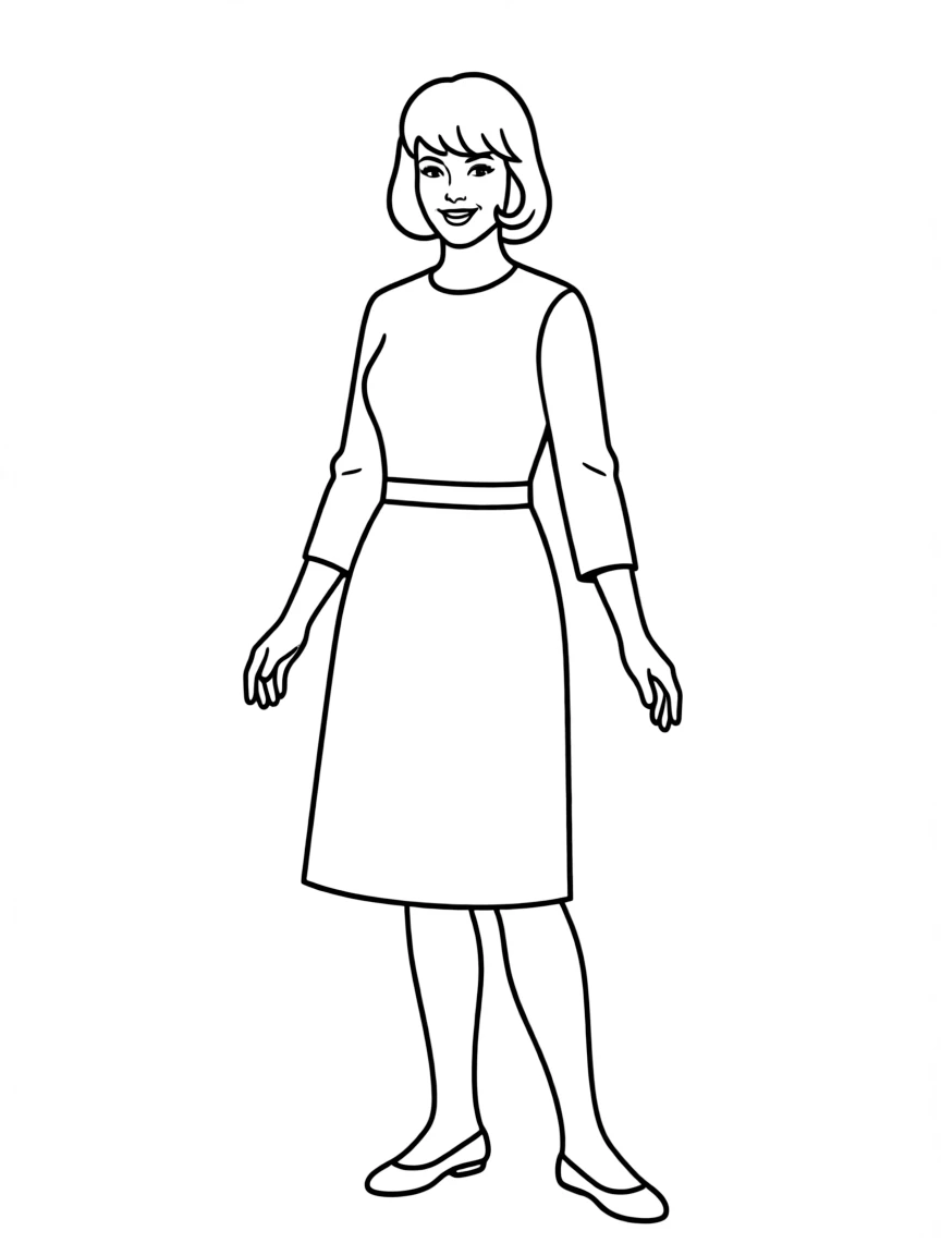 Barbra Streisand in 60s bob haircut and outfit