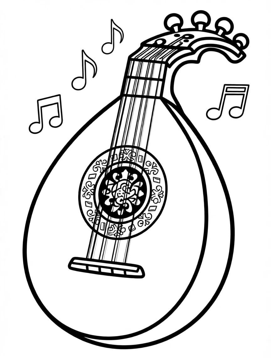Vihuela with Spanish decorative sound hole