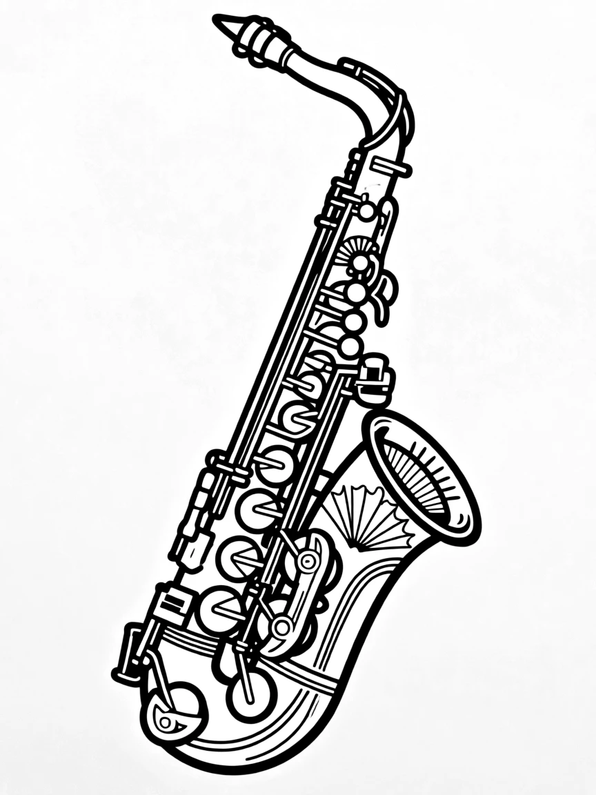 Soprano saxophone with art deco design