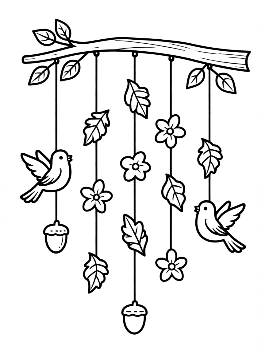 Wind chimes with nature elements