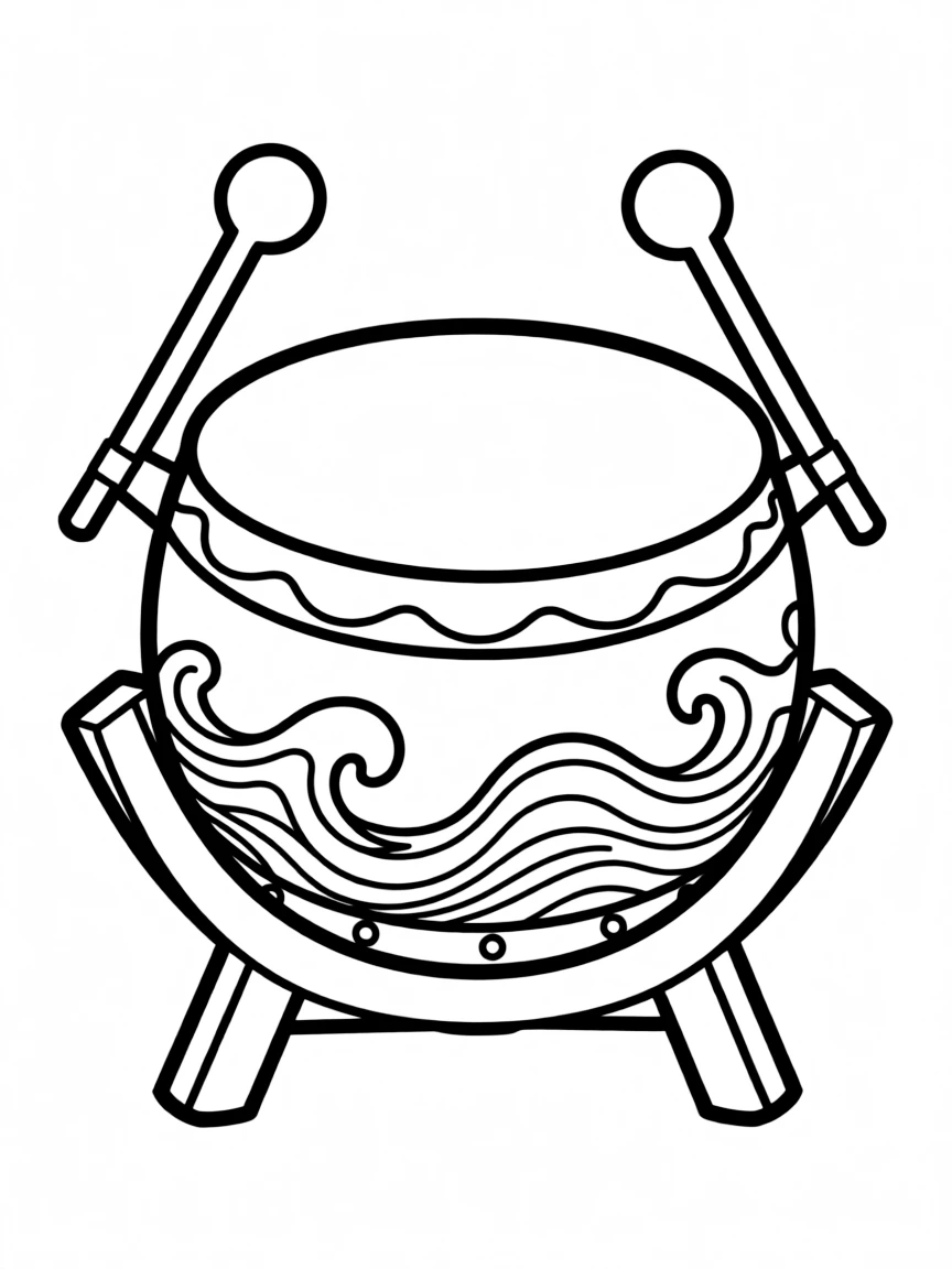 Ocean drum with wave designs