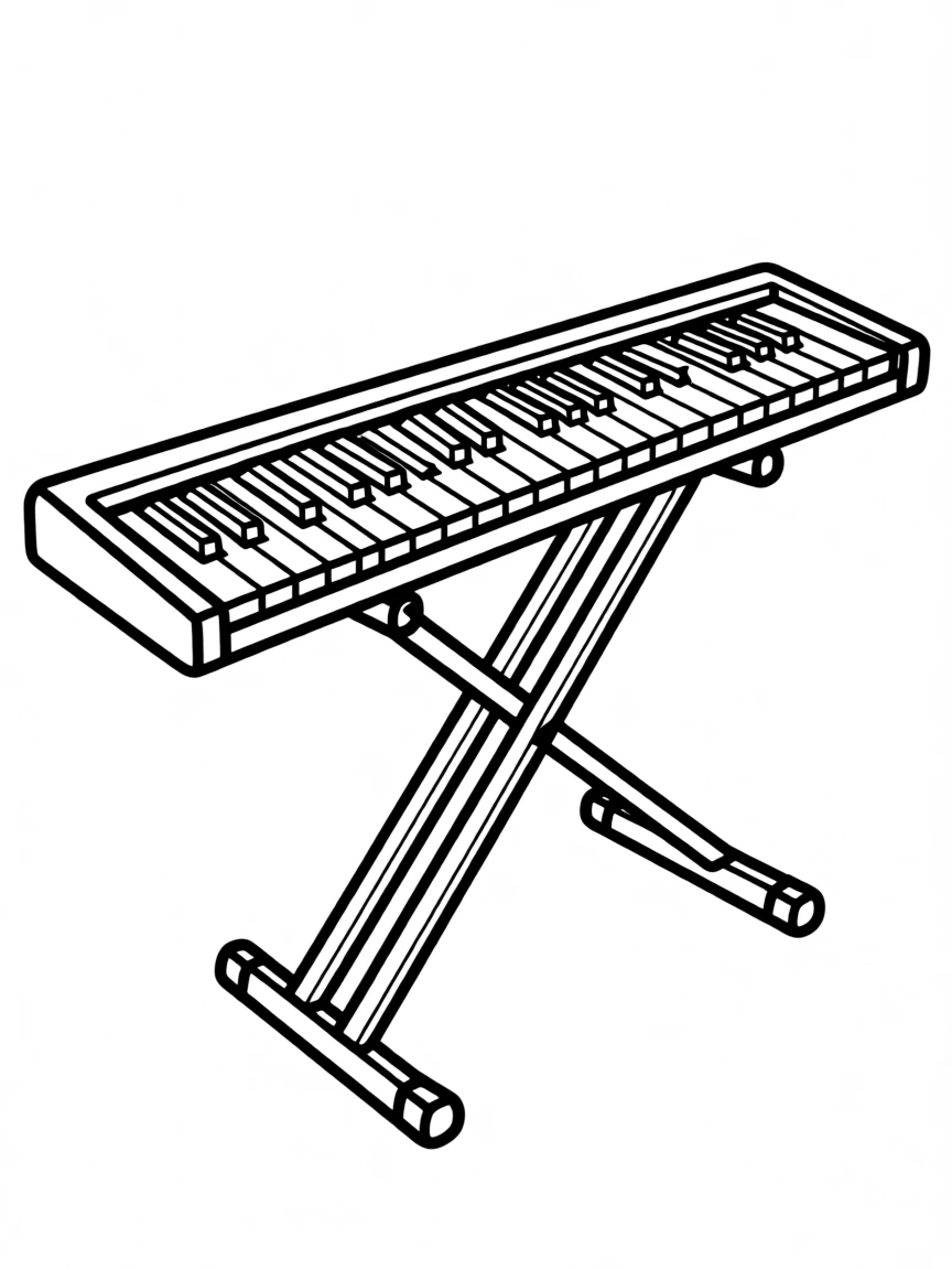 Electric keyboard with light-up keys and stand