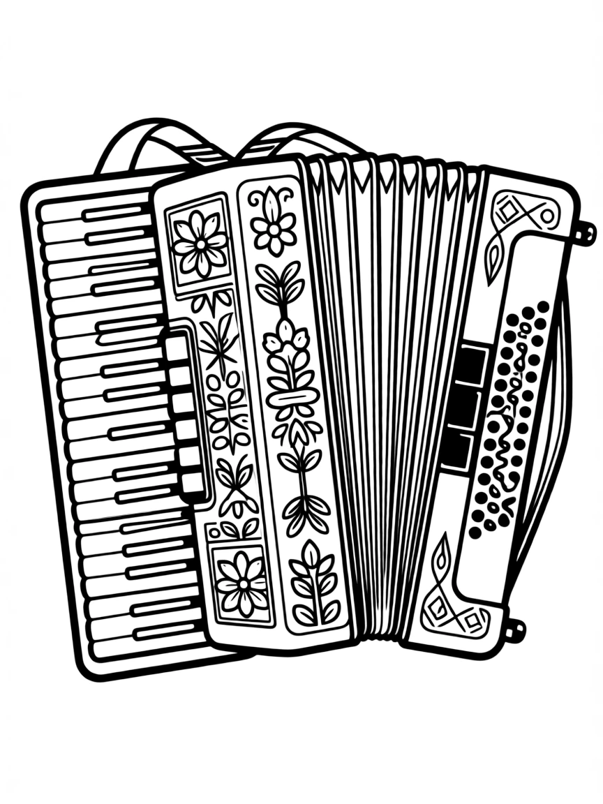 Melodeon with folk pattern decoration